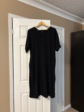 Oak + Fort Black T-Shirt Dress | Size Large | Minimalist Oversized